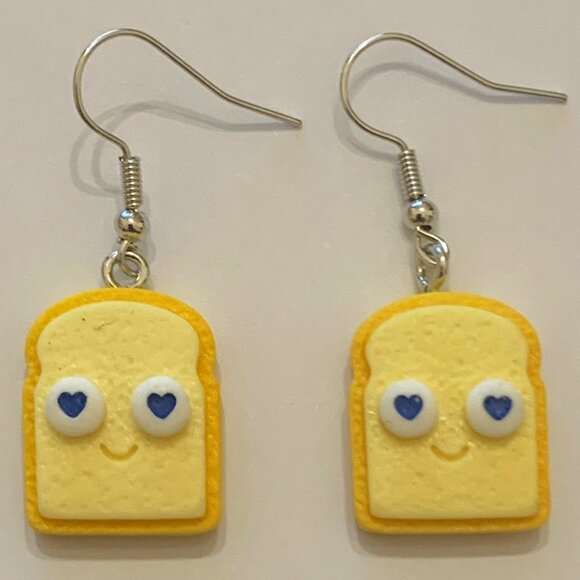 Toast Earring, Funny Food Earring, Gift Idea, Bread Earring, Toast Jewelry - Picture 3 of 5